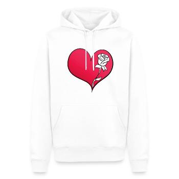 rose blume herz symbol pink - Männer Premium Bio Hoodie - Weiß - Vorne - Nico (187cm)