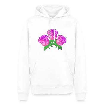 Plante pourpre Trois Fleurs Rose Paillettes - Sweat à capuche Premium bio Homme - blanc - Devant - Nico (187cm)