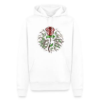 Crosses Pattern Cross Rose Plant Symbol - Men’s Premium Organic Hoodie - white - Front - Nico (187cm)