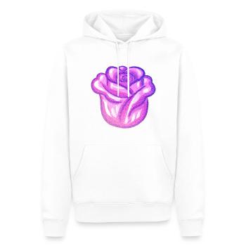 lila blume rose glitzer blüte - Männer Premium Bio Hoodie - Weiß - Vorne - Nico (187cm)