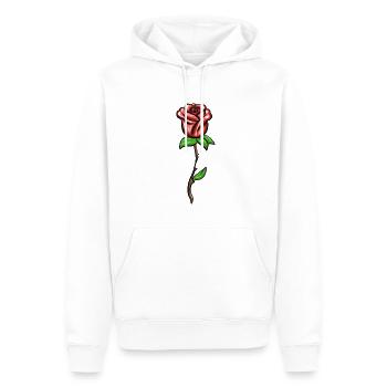 Symbole fleur en forme de plante rouge - Sweat à capuche Premium bio Homme - blanc - Devant - Nico (187cm)