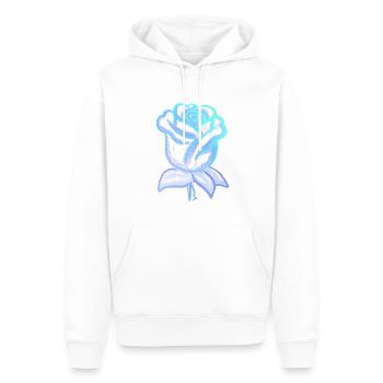 Fleur de rose bleu - Sweat à capuche Premium bio Homme - blanc - Devant - Nico (187cm)
