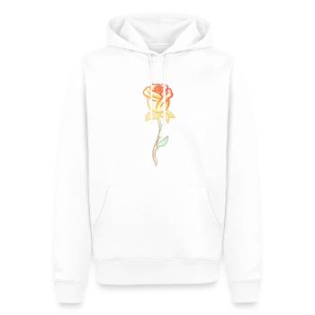 Fleur de rose de plante dorée - Sweat à capuche Premium bio Homme - blanc - Devant - Nico (187cm)
