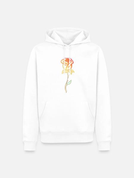 goldene pflanze rose blume - Männer Premium Bio Hoodie - Weiß