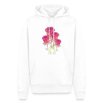 rote blumen blume rose glitzer - Männer Premium Bio Hoodie - Weiß - Vorne - Nico (187cm)