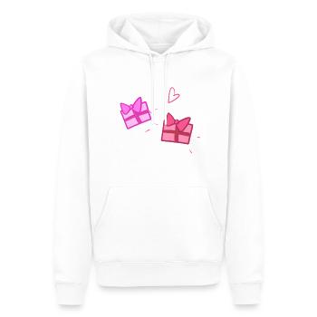 Deux cadeaux symbole forme Noël - Sweat à capuche Premium bio Homme - blanc - Devant - Nico (187cm)
