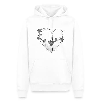 herz rosen narben grau symbol - Männer Premium Bio Hoodie - Weiß - Vorne - Nico (187cm)