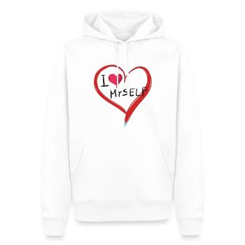 ich liebe mich herz text symbol form - Männer Premium Bio Hoodie - Weiß - Vorne - Nico (187cm)