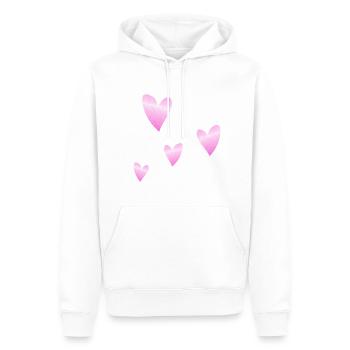 herzen rosa glitzer symbol liebe form - Männer Premium Bio Hoodie - Weiß - Vorne - Nico (187cm)