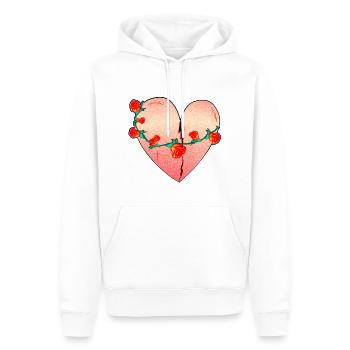 herz rosen narben rot symbol - Männer Premium Bio Hoodie - Weiß - Vorne - Nico (187cm)