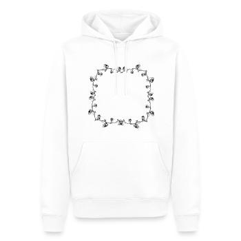 Frame Rose Flower Gray Square Flowers - Men’s Premium Organic Hoodie - white - Front - Nico (187cm)