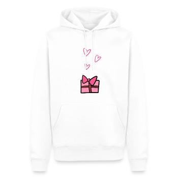 geschenk symbol schenken herzen weihnachten - Männer Premium Bio Hoodie - Weiß - Vorne - Nico (187cm)