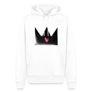 Couronne sombre Coeur Forme de symbole rose - Sweat à capuche Premium bio Homme - blanc - Devant - Nico (187cm)