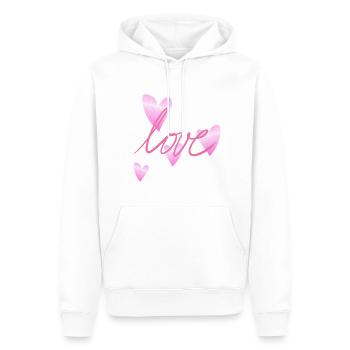 herz rosa glitzer symbol liebe form - Männer Premium Bio Hoodie - Weiß - Vorne - Nico (187cm)