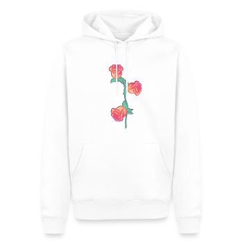 Plante Rouge Fleur Rose Naturelle - Sweat à capuche Premium bio Homme - blanc - Devant - Nico (187cm)