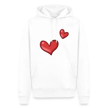 Deux cœurs rouges - Sweat à capuche Premium bio Homme - blanc - Devant - Nico (187cm)