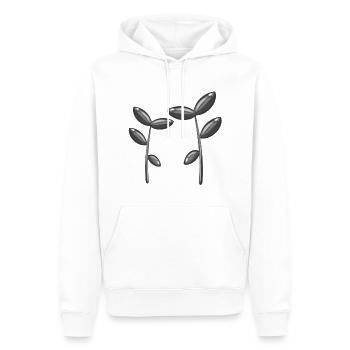 Symbole de plante feuilles grises - Sweat à capuche Premium bio Homme - blanc - Devant - Nico (187cm)