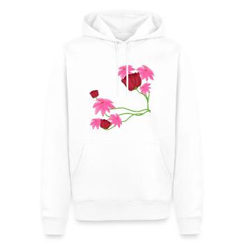 Pattern flowers pink plants - Men’s Premium Organic Hoodie - white - Front - Nico (187cm)