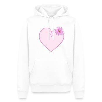herz blume lila rosa - Männer Premium Bio Hoodie - Weiß - Vorne - Nico (187cm)