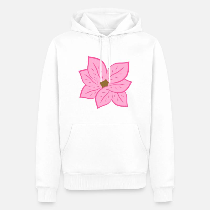 Symbole de fleur rose - Sweat à capuche Premium bio Homme - blanc