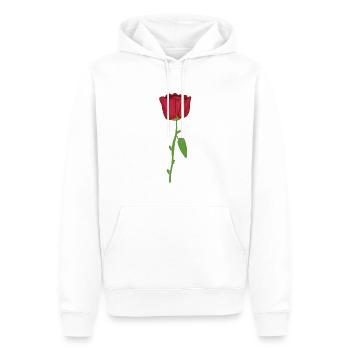 Rose Rouge Plante Fleur Symbole Romantique - Sweat à capuche Premium bio Homme - blanc - Devant - Nico (187cm)