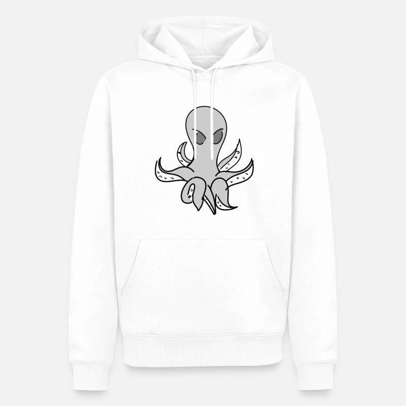 Oktopus Tier grau Meerestier - Männer Premium Bio Hoodie - Weiß