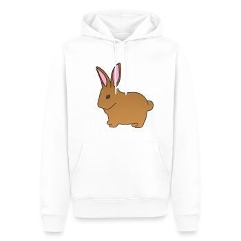 Lapin animal symbole mammifère brun - Sweat à capuche Premium bio Homme - blanc - Devant - Nico (187cm)