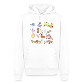 Symbole Tiere Tierliebe Katzen Hunde Muster - Männer Premium Bio Hoodie - Weiß - Vorne - Nico (187cm)