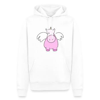 Einhorn Tier Cartoon Pferd - Männer Premium Bio Hoodie - Weiß - Vorne - Nico (187cm)