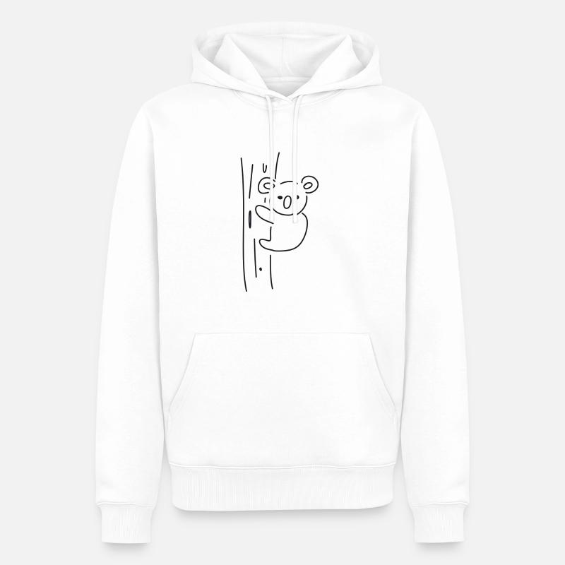 Koala symbol Tier Baum klettern - Männer Premium Bio Hoodie - Weiß