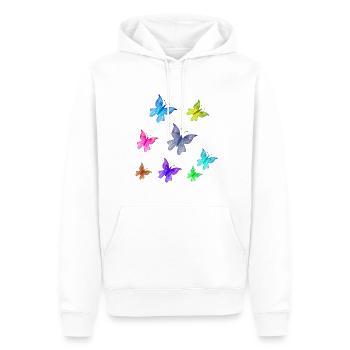 schmetterling schmetterlinge muster insekt tiere b - Männer Premium Bio Hoodie - Weiß - Vorne - Nico (187cm)