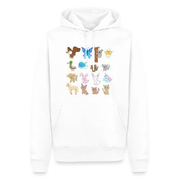 Hunde Katzen Symbole Tiere süß cartoon muster - Männer Premium Bio Hoodie - Weiß - Vorne - Nico (187cm)