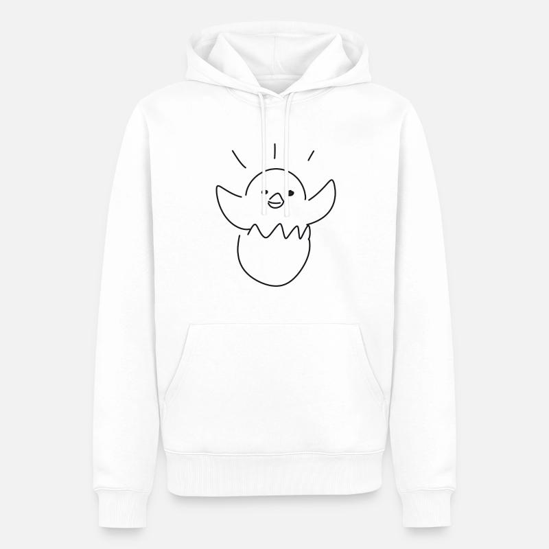 Oiseau Poussin Animal Mignon - Sweat à capuche Premium bio Homme - blanc