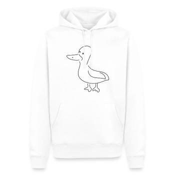 Ente Vogel Tier Symbol cartoon - Männer Premium Bio Hoodie - Weiß - Vorne - Nico (187cm)