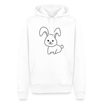 Hase Tier Symbol - Männer Premium Bio Hoodie - Weiß - Vorne - Nico (187cm)