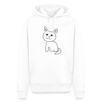 Symbole de chat Animal mignon animal de compagnie - Sweat à capuche Premium bio Homme - blanc - Devant - Nico (187cm)