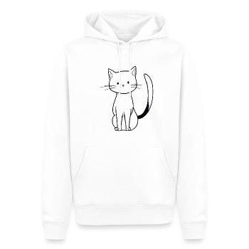 mignon chat animal icône dessin animé - Sweat à capuche Premium bio Homme - blanc - Devant - Nico (187cm)