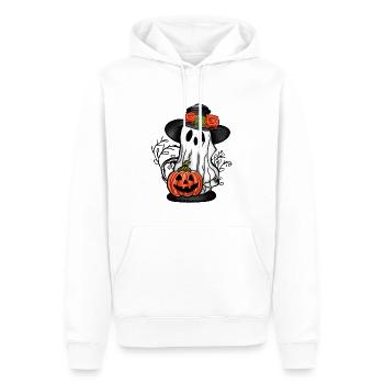 Ghost With a Pumpkin 2 - Men’s Premium Organic Hoodie - white - Front - Nico (187cm)