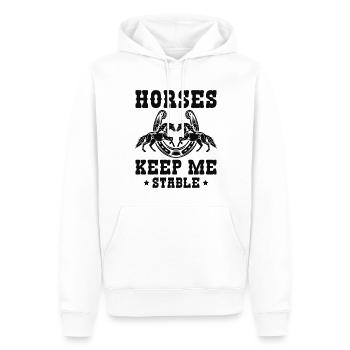 Les chevaux me gardent stable - Sweat à capuche Premium bio Homme - blanc - Devant - Nico (187cm)