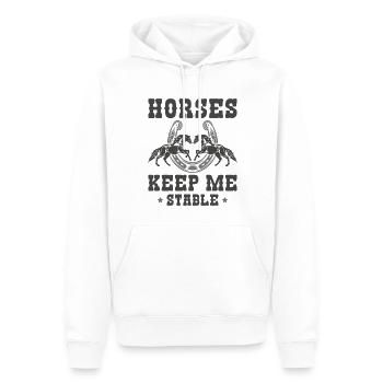 Les chevaux me gardent stable - Sweat à capuche Premium bio Homme - blanc - Devant - Nico (187cm)