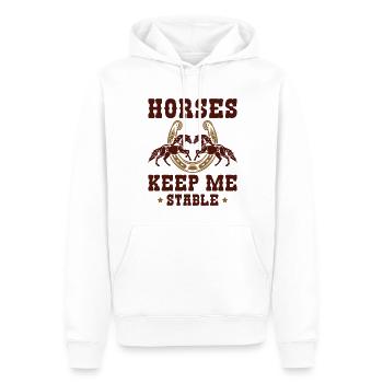 Les chevaux me gardent stable - Sweat à capuche Premium bio Homme - blanc - Devant - Nico (187cm)