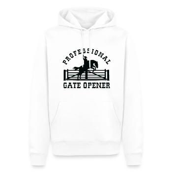 Professionel portåbner - Herre Premium økologisk hoodie - hvid - Foran - Nico (187cm)