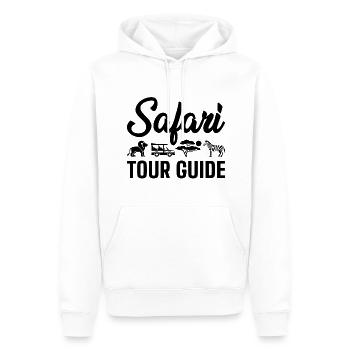 Guide touristique Safari - Sweat à capuche Premium bio Homme - blanc - Devant - Nico (187cm)