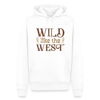 Wild wie der Westen - Männer Premium Bio Hoodie - Weiß - Vorne - Nico (187cm)