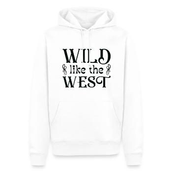 Wild wie der Westen - Männer Premium Bio Hoodie - Weiß - Vorne - Nico (187cm)