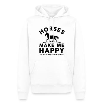 Horses Make Me Happy You Not So Much - Men’s Premium Organic Hoodie - white - Front - Nico (187cm)