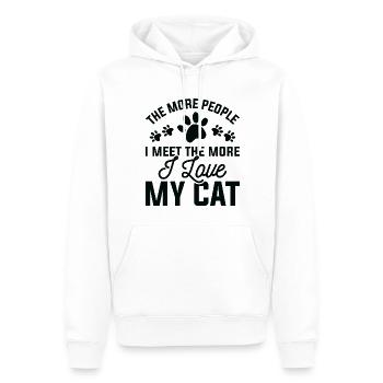 Ich liebe meine Katze - Männer Premium Bio Hoodie - Weiß - Vorne - Nico (187cm)
