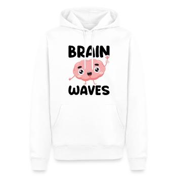 Ondes cérébrales - Sweat à capuche Premium bio Homme - blanc - Devant - Nico (187cm)
