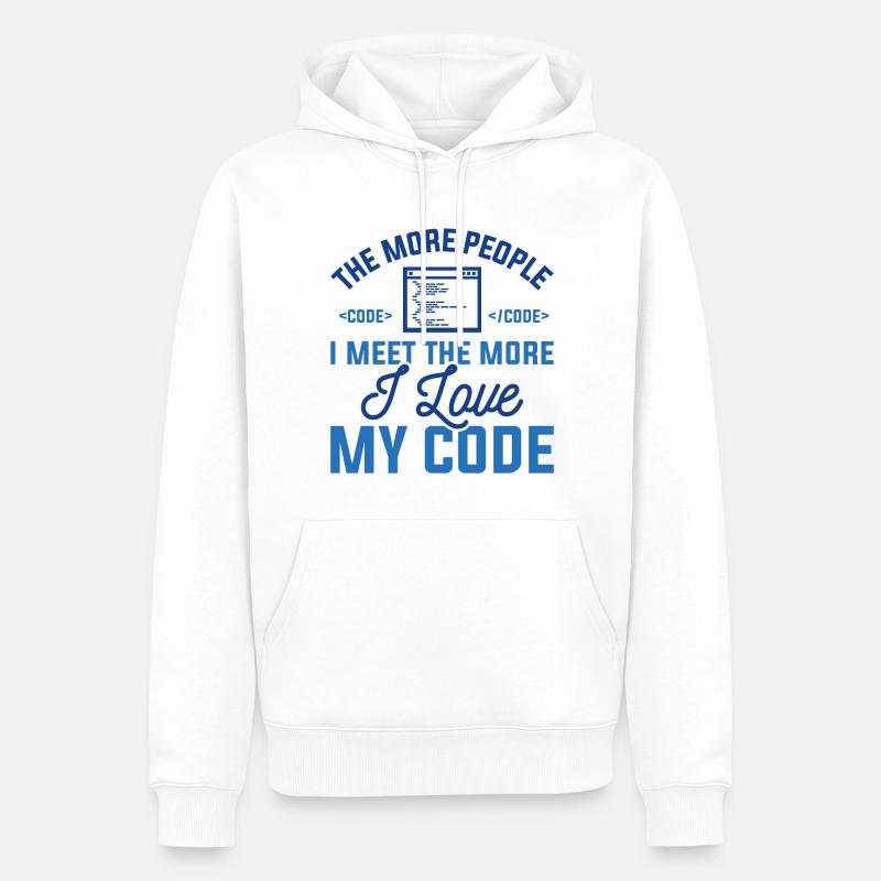J’aime mon code - Sweat à capuche Premium bio Homme - blanc