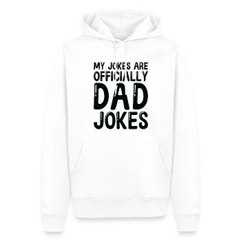 Mes blagues sont officiellement des blagues de papa - Sweat à capuche Premium bio Homme - blanc - Devant - Nico (187cm)